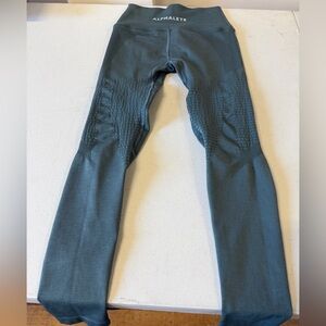 Alphalete Seamless High Waisted Leggings Grey Green Soze Small Gymwear